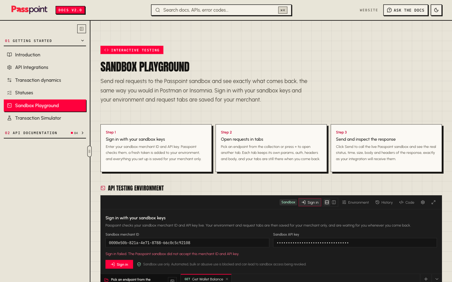 Sandbox sign-in rejected